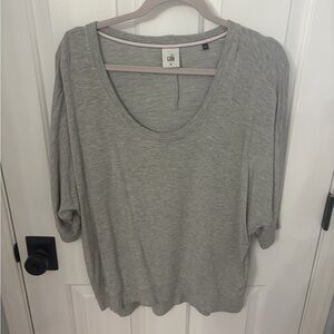 CAbi Light Gray Short Sleeve Top